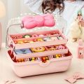2023new Multi-layer Hairpin Storage Box Cute Girls Jewellery Box Children's Hair Accessories Storage Box Toy Storage Box.