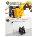 Solar Powered Fan Camping with LED Light, Portable Camping Fan with Solar Panel, Rechargeable Tent Camp Fan. 