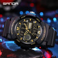 Sanda Men's Watches Sports Military 50M Waterproof Digital Wristwatch for Male Clock Stopwatch Relogio Masculino 6082. 