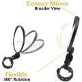 Bicycle bike cycling rear mirror handle bar back rear view broad wide angle mirror 1pc.