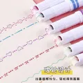 Hand Copy Pattern Outline PEN Students Draw Wavy Line Border Fluorescent Pen Curve Pen with Notebook Strokes. 