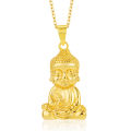 Gold-plated Buddha head chanting Buddhist scriptures, Buddha pendant, auspicious ornaments, sand gold Buddha head pendant. 
