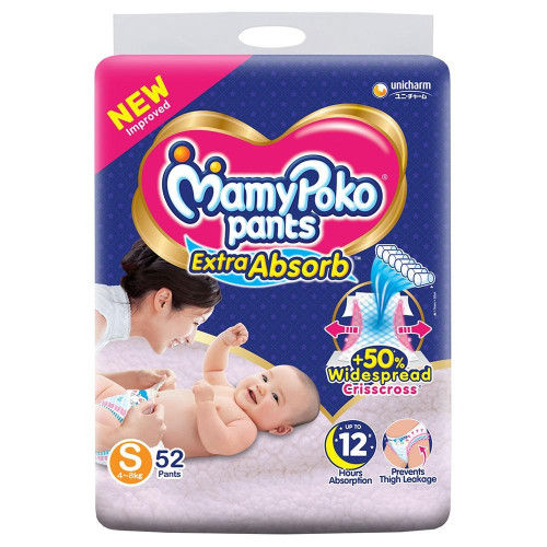 Mammy_Poko Pants Diaper Small Size (4-8 kg), 52 Pcs Pack