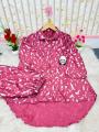 New Designed Exclusive Butter Silk Fabric Two Piece Dress For Girls A Trendy Elegant Festive Outfit Set.