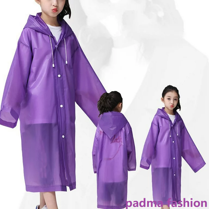 Kids Raincoat for Girls and Boys, Purple (6 to 10 Yrs)