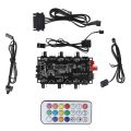 2in1 PWM ARGB Controller Hub 8 Ports 12V 4Pin Fan 5V 3Pin Wireless 5V RGB. 