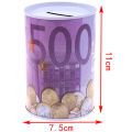 Euro Dollar Money Box Safe Cylinder Piggy Bank Banks For Coins Deposit Boxes. 