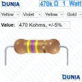 470k ohm 1 watt One watt Resistor ±5% 470Ω 470k ohms Metal Oxid Film Resistance. 