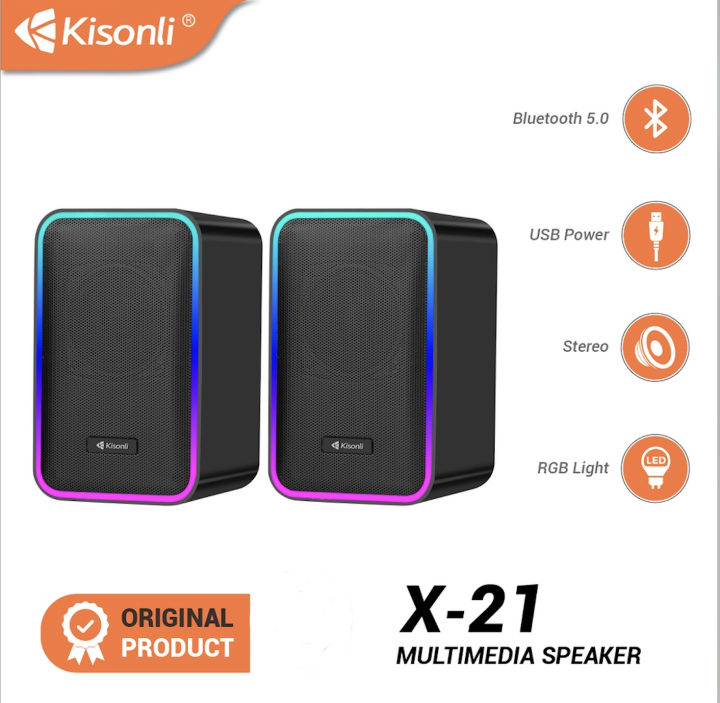 Kisonli%20X21%20Gaming%20Speakers%20Multimedia%20RGB%20Heavy%20Duty%20Portable%20Bluetooth%20Subwoofer%20Speaker%20USB%20DC%205V/1-2A%2020%20Watt%20Speaker%20-%20Image%202