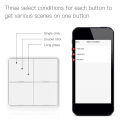 1 Piece 4 Gang Tuya ZigBee Wireless 12 Scene Switch Push Button Controller Battery Powered Automation Scenario ABS for Tuya Devices.
