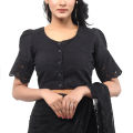 Pure Cotton Chicken Ghoti Hata Sleeves Saree Blouse For Women's. 