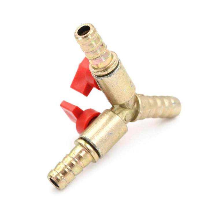 3%20Way%20Tee%20Brass%20Y%20Shut%20off%20Ball%20Valve%203/8"%2010mm%20Barb%20Fuel%20Gas%20Oil%20/%20Valve%20Clamp%20-%20Image%205