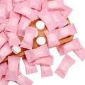 100 Pcs Compressed Towels Portable Disposable Compressed Cotton Coin Tissue Towel for Travel, Camping, Hiking - White & pink.