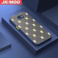 JIUMOO For Samsung J5 2015 Samsung J5008 Samsung J5009 Case Fashion Tide Flower Frosted Transparent Back Cover Lens Camera Protect Phone Case Silicone Edge Full Cover Casing Hard Cases. 