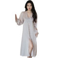 Ladies High Quality Sexy V-neck Long Sleeve night drees. 