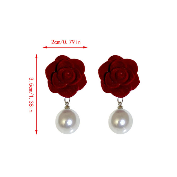 Wine%20Red%20Pearl%20Rose%20Flower%20Earrings%20Retro%20Wedding%20Ear%20Studs%20Chinese%20New%20Year%20Jewelry%20Earring%20Podazz%20-%20Image%205