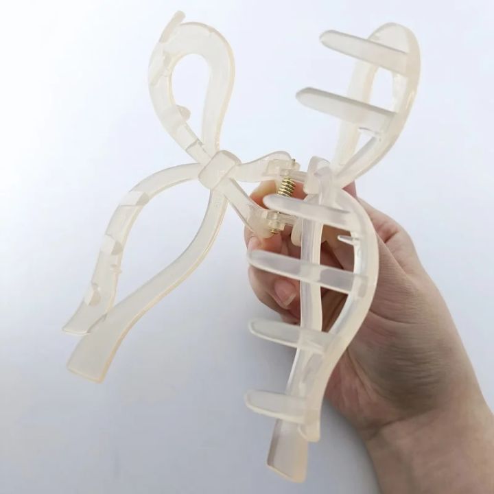 5.2inch%20Simple%20and%20Versatile%20Hollow%20Streamer%20Bow%20Ties%20Oil%20Dripping%20Plastic%20Hair%20Claw%20Clip%20Hairpin%20Hair%20Accessories%20for%20Women%20-%20Image%205