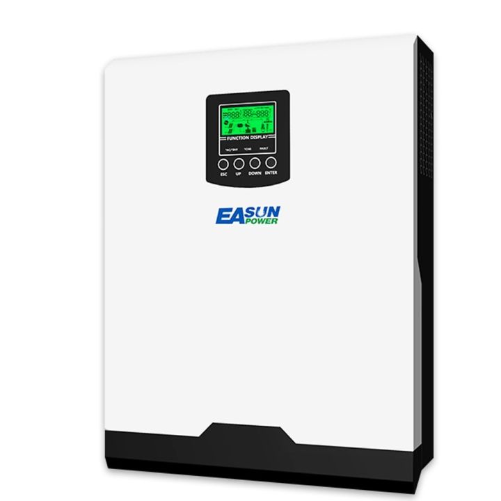Multifunctional Solar Inverter Solar Inverters for Home Solar System Pure SineWave PMW LCD Display Solar Recharger Controller Battery Recharger Inverter-white