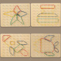 Kid Geoboard Wooden Montessori Education Mathematical Manipulative Block Geometric Pegboard Hand-On Ability Puzzle Sensory Toy. 