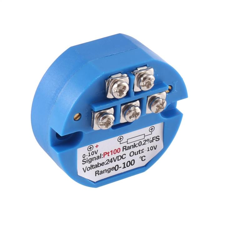 Uxcell PT100 Temperature Sensor Transmitter 24V DC 0-10V Output For 0℃ To 100℃ Range