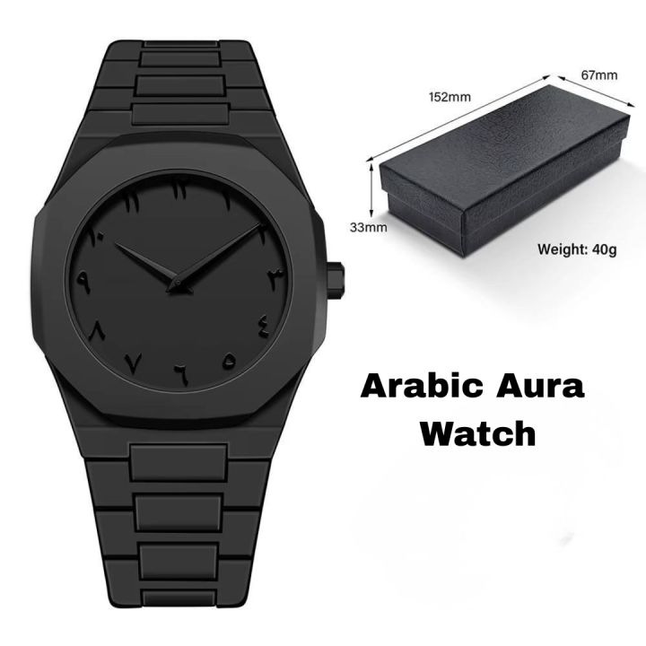 Men's%20Arabic%20Numeral%20Quartz%20Watch%20PC%20Plastic%20Material-%20Aura%20Arabic%20Watch%20-%20Black%20-%20Image%202