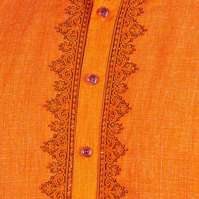 Lubnan%20Mens%20Orange%20Color%20Indian%20Cotton%20Regular%20Fit%20Panjabi%20-%20Image%203
