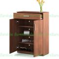 Modern Home Office 4-Tier Shoe Cabinet, Shoe Rack with Locker Drawer and 2 Close Door with 4 Shoe Shelf by Furnisha Furniture 30/24''.