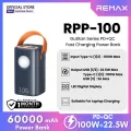 REMAX RPP-100 Gutitan Series 60000mAh PD+QC Fast Charging Power Bank (PD 100W+QC 22.5W) - Gray. 