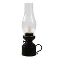 Retro Glass Cover Kerosene Lamp Candlestick LED Candle Vintage Cafe Bar Window Decor Home Resin Ornament Candle Tea Light Holder.
