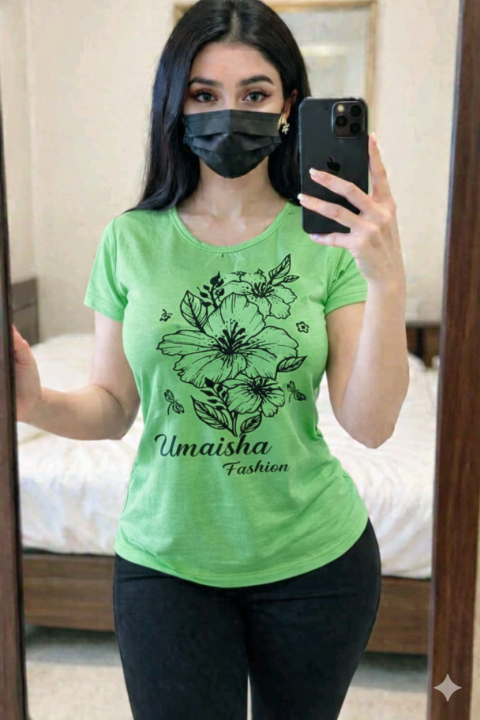 Casual%20Use%20Cotton%20Short%20Sleeve%20T-shirt%20For%20Ladies/Teenager%20-%20Image%208
