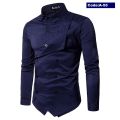 Premium Quality Stylish Navy Blue Color Coat Style Shirt For Men - Shirt For Men. 