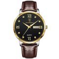 (NEW) Luxury Casual Top Brand Business Male Watches Date Week Waterproof Luminous Leather Dress Men's Watch Relogio Masculino.