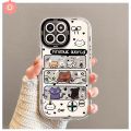 Art Graffiti Lucky Cartoon Animal Bear Cute Rabbit Cat Case Compatible for IPhone 11 15 13 14 12 Pro Max XR 7Plus XS Max X 15 14 7 8 Plus Luxury Bracelet Make Up Mirror Case.