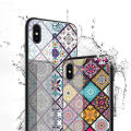 Jizetin for Vivo V25 5G / V25E Glass Back Cover Decorative Pattern Glossy Tempered Glass Shockproof Soft Edge Phone Cases. 
