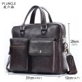 PIUNCLE Men's Briefcase Bag Men's Genuine Leather Laptop Bag Men Vintage Designer Luxury Brand Porte Document Office Bag For Men. 