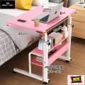 Height Adjustable Movable Laptop Desk With Storage Shelf Lazy Sofa Corner Lift Computer Desk Table 2 Layers KM-2634. 