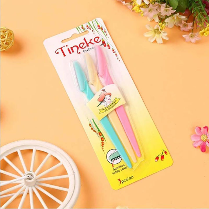 3pcs Colorful Eyebrow Trimmer Face Hair Razors Women Eyebrow Shaver Hair Removal Makeup Tools