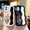 Jizetin for Samsung A25 5G Back Cover Brown Tulip Macaron Bright Color Wavy Shape Soft Mobile Phone Cases.