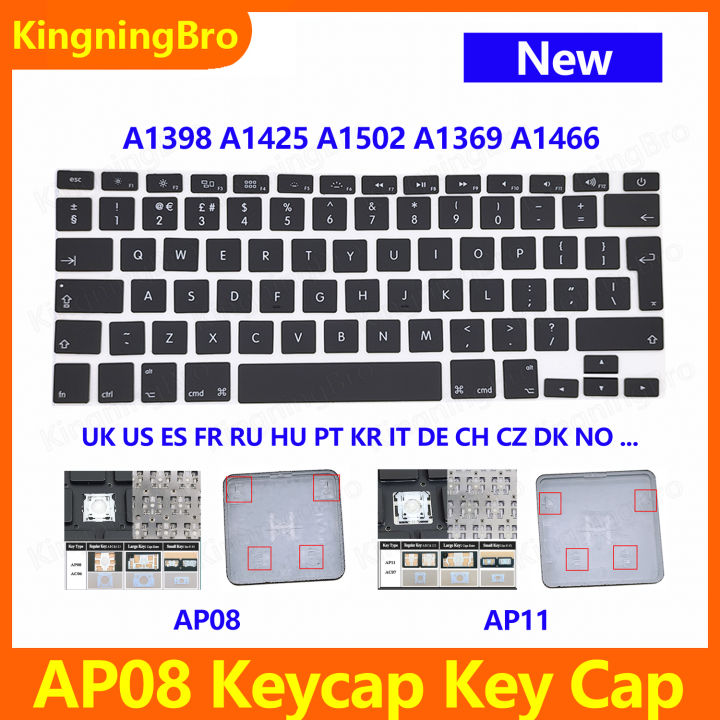 New Keyboard Keys Keycaps For Macbook Air Pro Retina 13" 15" A1398 A1425 A1502 A1466 Keycap Key Cap Ap08 / Ap11 Type