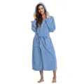 Winter Warm Women Flannel Bathrobe Long Sleepwear Fleece Hooded Bathrobe Solid Flannel Plush Long Robe With Sashes Sleepwear #30. 