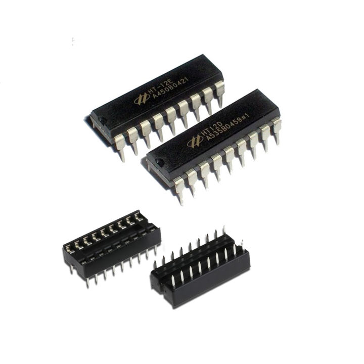 HT12E + HT12D Encoder Decoder IC With IC Base For DIY Tx Rx