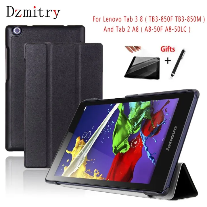 Tab%203%208%20TB3-850F%20Case%20Tab%202%20A8%20A8-50F%20A8-50LC%20Tablet%20PC%20Stand%20Cover%20For%20Lenovo%20Tab3%208%20Tab2%20850f%20850m%20case+protective%20Film+Pen%20-%20Image%203