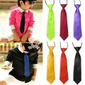 School Boys Kids Children Baby Wedding Banquet Solid Colour Elastic Tie Necktie. 