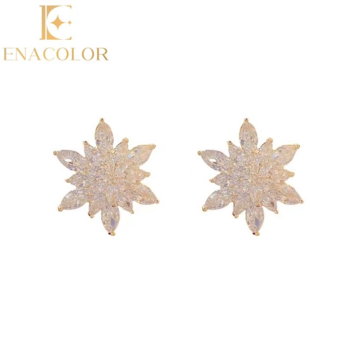 Luxury Crystal Snowflake Earrings for Women Earings Girl New Ins