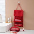 4-in-1 Foldable Travel Makeup Organizer Bag with Detachable Mesh Cosmetic Pouches & Hanging Hook – Portable Roll-Up Toiletry Storage Case for Cosmetics, Skincare & Toiletries – 53×22.5cm. 