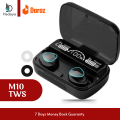 M10 TWS Wireless Earphone  M10 TWS Wireless Earbuds  Touch Bluetooth Earplugs In The Ear Stereo Sport Headsets CVC8.0 Noise Reduction Headphones with Digital display - Bluetooth Headphone - Bluetooth Headphone. 