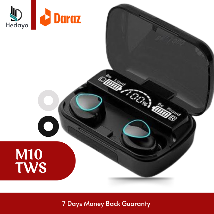 M10 TWS Wireless Earphone  M10 TWS Wireless Earbuds  Touch Bluetooth Earplugs In The Ear Stereo Sport Headsets CVC8.0 Noise Reduction Headphones with Digital display - Bluetooth Headphone - Bluetooth Headphone