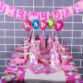 Pink Rainbow Unicorn Party Supplies Banner Paper Plates Balloons Napkin Gift Bag Wrapper Baby Shower Kids Birthday Decorations.