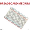 400 Point Breadboard Medium Size Solderless WHITE Prototyping Test Circuit Board Plug-In 400 Tie Points Pin For Arduino Project Board Cables Connectors DIY.