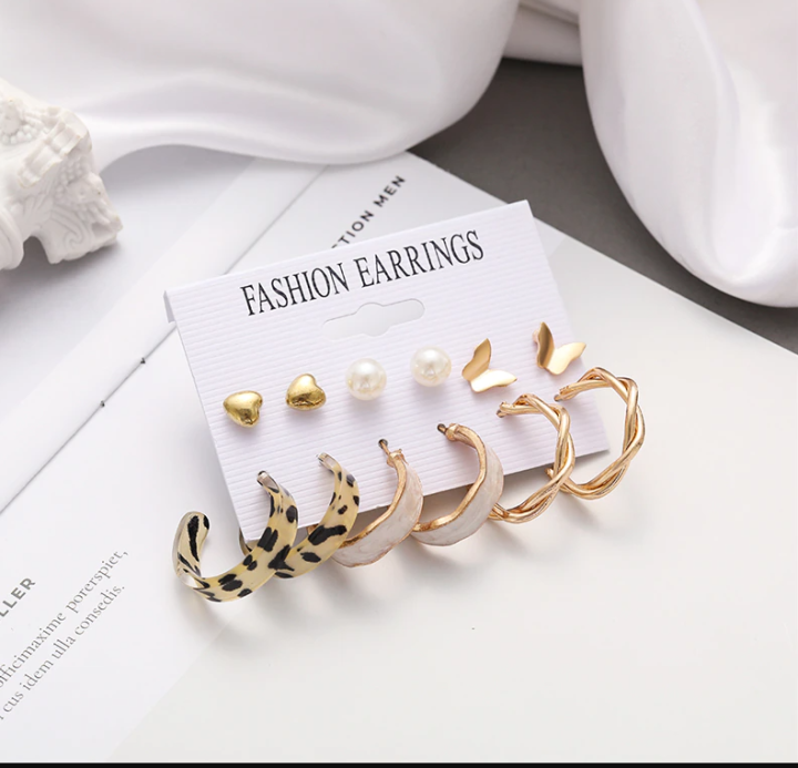 New%20Fashionable%20Trendy%206%20Pairs%20=%2012%20Pcs%20Golden%20Butterfly%20Stud%20Earrings%20for%20Girls%20Simple%20Stylish%20New%20Collection%202023%20-%20Pearl%20Dangle%20Drop%20Earrings%20for%20Girls%20Jewelry%20-%20Image%205